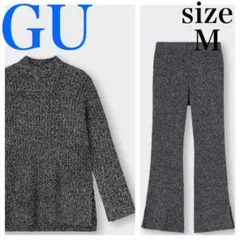 GU ジーユー メランジリブニットチュニック セットアップ ニット パンツ