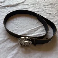 GUCCI グッチ ダブルG レザーベルト シルバー メンズ 85-95のサムネイル