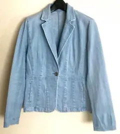 ストレッチデニムジャケット　L　春　韓国ファッション　オーバーサイズ　くすみカラ