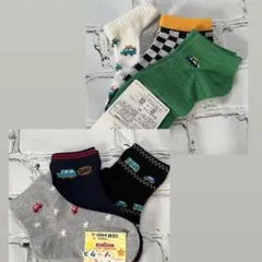 新品 15-21cm/19-21cm 車柄 靴下6足セット(くるぶし丈)