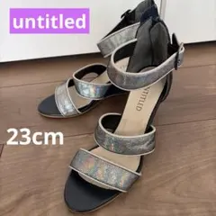 【美品】untitled デニム風サンダル　シルバーホログラムベルト　23cmのサムネイル