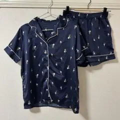 GU スヌーピー　パジャマ　ネイビー　アイスクリーム柄 M