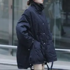 美品　kastane キルティングリバーシブルミドルコート