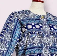 vintageヴィンテージワンピース花柄モチーフプリーツ切替レトロUSA海外古着