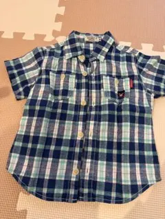 DOUBLE.B 半袖シャツ チェック柄　90