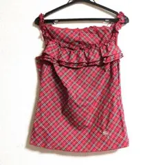 バーバリー ブルーレーベル ノバチェック キャミソール 赤系 38