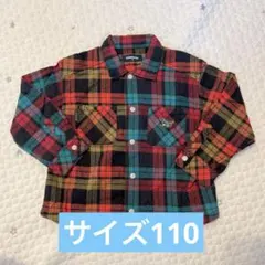 グレードスコープ　kiddskäp 恐竜チェック柄 長袖シャツ 110