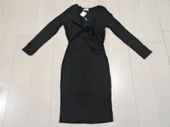 JULIA BOUTIQUE 長袖 薄手ニット ワンピ 黒 フリー キャバドレスのサムネイル