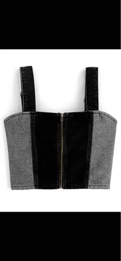 ブラックビスチェ(ジッパー付き)