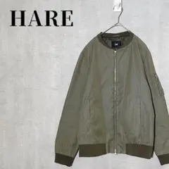 HARE　ミリタリー　フライトジャケット　MA-1　Wジップ　カーキ　サイズM