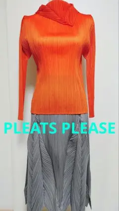 プリーツプリーズ　オレンジ変形ネックPLEATS PLEASEのサムネイル