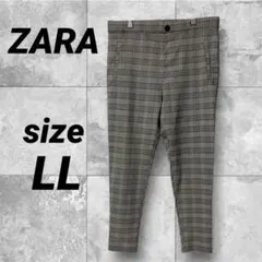 美品ZARAザラ　グレンチェックグレーUSA XL メンズLL スキニーパンツ