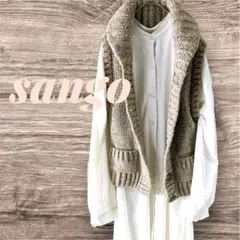 【未使用】【sango】バンドカラーシャツワンピース白ゆったりフリーサイズ