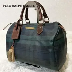 ポロラルフローレン ミニボストン ブラックウォッチ PCVレザー ヴィンテージ