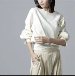 オフホワイト 長袖ニット FREEサイズ　ナノユニバース