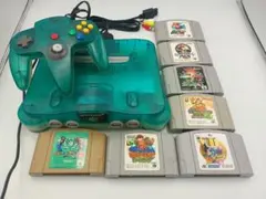 NINTENDO64 クリアブルー 本体とゲーム7本セット