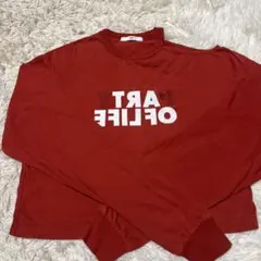 SLY レッド プリントデザイン 長袖Tシャツ