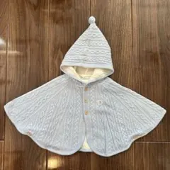 familiar ベビーポンチョ 60-80cm ライトブルー