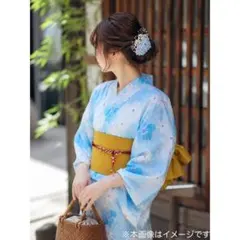 嵐山よしむら　浴衣 単品 イエロー ブルー 菊柄 嵐山よしむら 浴衣 単品 イエロー ブルー 菊柄 - メルカリ