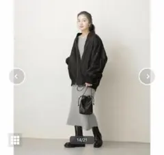 新品 ナノユニバース リブニットワンピース L.グレー 長袖 FREE