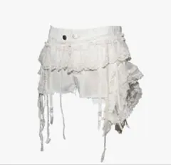 THEREDTHREAD veil frill garter shorts - メルカリ