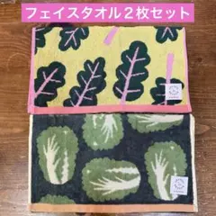 【新品】シーズンリーズン　フェイスタオル　白菜＆スイスチャード　葉野菜　２枚のサムネイル