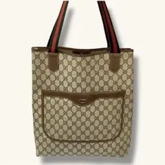 GUCCI グッチ　GG柄 レザー×PVC トートバッグ 肩掛け　手提げ　A4