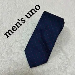 men's uno メンズウーノ　ネイビー ドット柄 デザインネクタイ