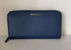【美品】PRADA プラダ ラウンドジップ バイカラー財布