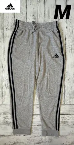 adidas 黒三本線　スウェットパンツ　グレー　Mサイズ