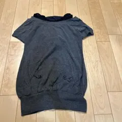 グレー カットソー　フード付き