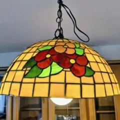 【みけ様専用】素人製作 大作 花柄ステンドグラスペンダントライト