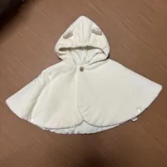 【未使用品】フード付きポンチョ クリーム色　50cm-80cm