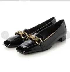 FABIO RUSCONI 黒 ゴールドチェーン ローファー