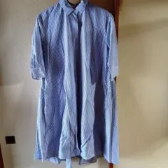 ユニクロ　ストライプシャツワンピース　S