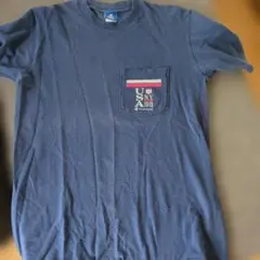 Champion 　ネイビー 　ポケTシャツ　 M