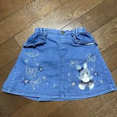 メゾピアノ　刺繍デニムスカート　130