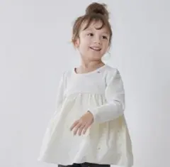 【プティマイン】 petit main パールドットドッキング長Tシャツ