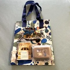 KALDI 限定エコバッグ&ミニチュア版 限定ネコガジェットケースとカレンダー