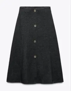 ZARA ザラ　ソフトボタンミディ丈スカート