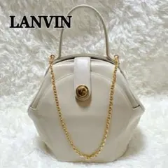 LANVIN ランバン　ベージュ　ワンショル　ハンドバッグ　チェーン　ゴールドのサムネイル