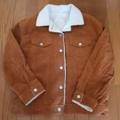 ブラウンコーデュロイ ボアジャケット