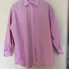 LOWRYS FARM ピンクストライプ長袖シャツ