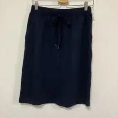 新品しまむら ネイビー タイトスカート ウエスト紐 ジャージ素材