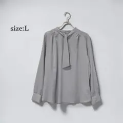 m.f.editorial ボウタイブラウス 長袖　綺麗め　ドレープ　オフィスのサムネイル
