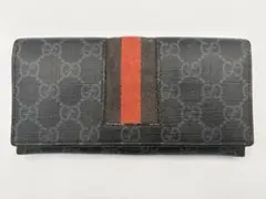 GUCCI GG柄 長財布 シェリーライン ブラック系 ヴィンテージ