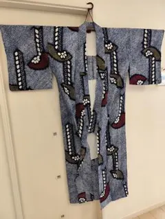 有松鳴海絞り 有松絞り 絞り浴衣 藍染 扇面柄 着画ありのサムネイル