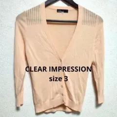 CLEAR IMPRESSION カーディガン 長袖 サイズ３ 淡いオレンジのサムネイル