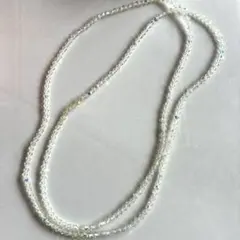 クリスタル風 ビーズネックレス オーロラ加工 カットビーズ ロング レトロ