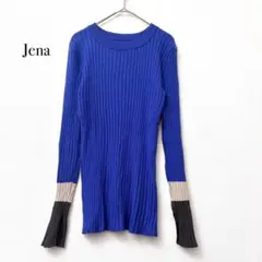 ジェナエスパスメルヴェイユ ニット 【F】 ブルー タイト レーヨン混 セーター